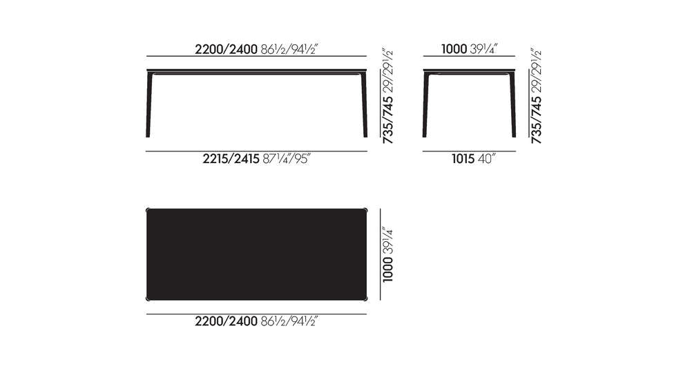 Plate Dining Table 220X100