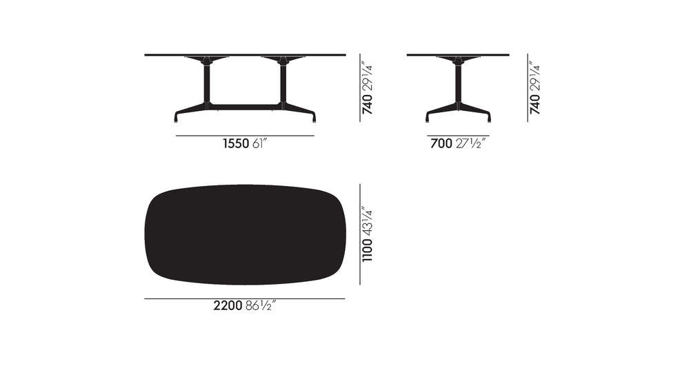 Eames Segmented Table Dining