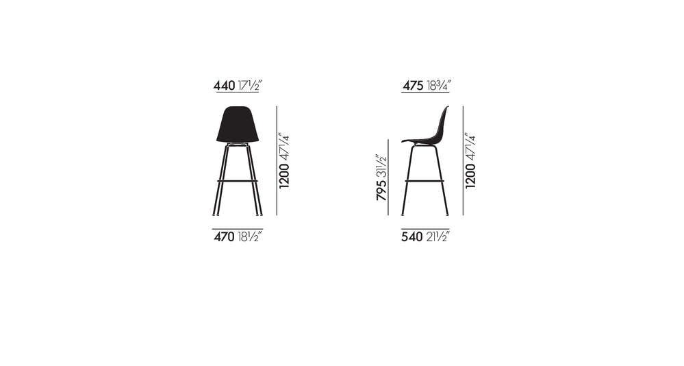 Eames Fiberglass Stool High