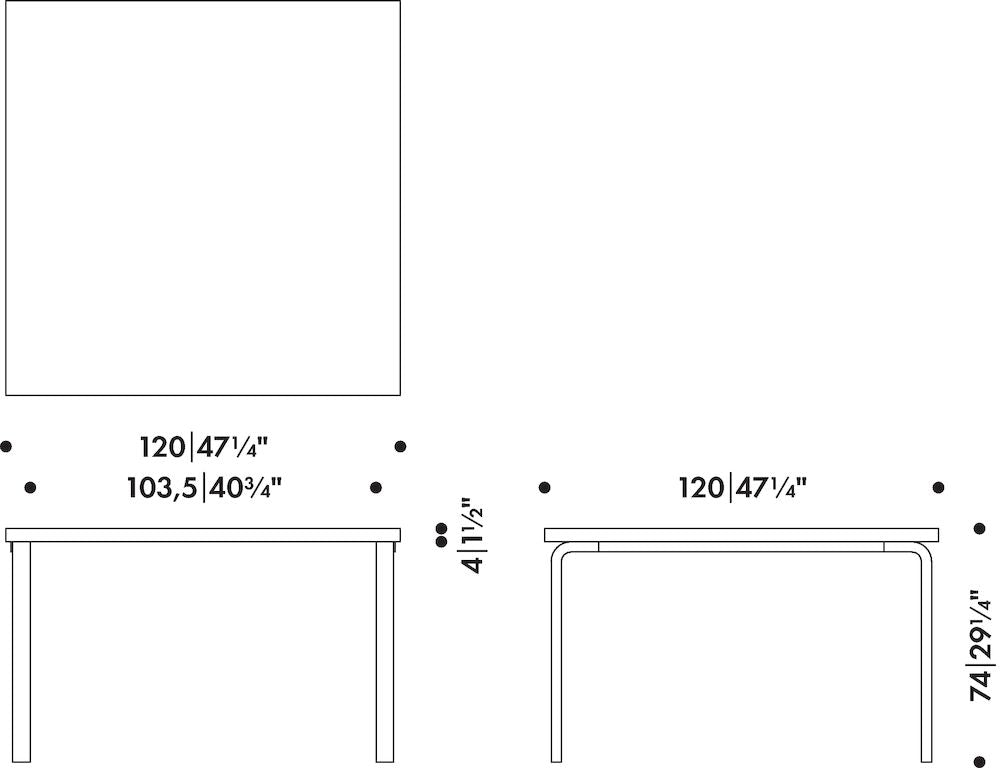 Aalto Table 84, square